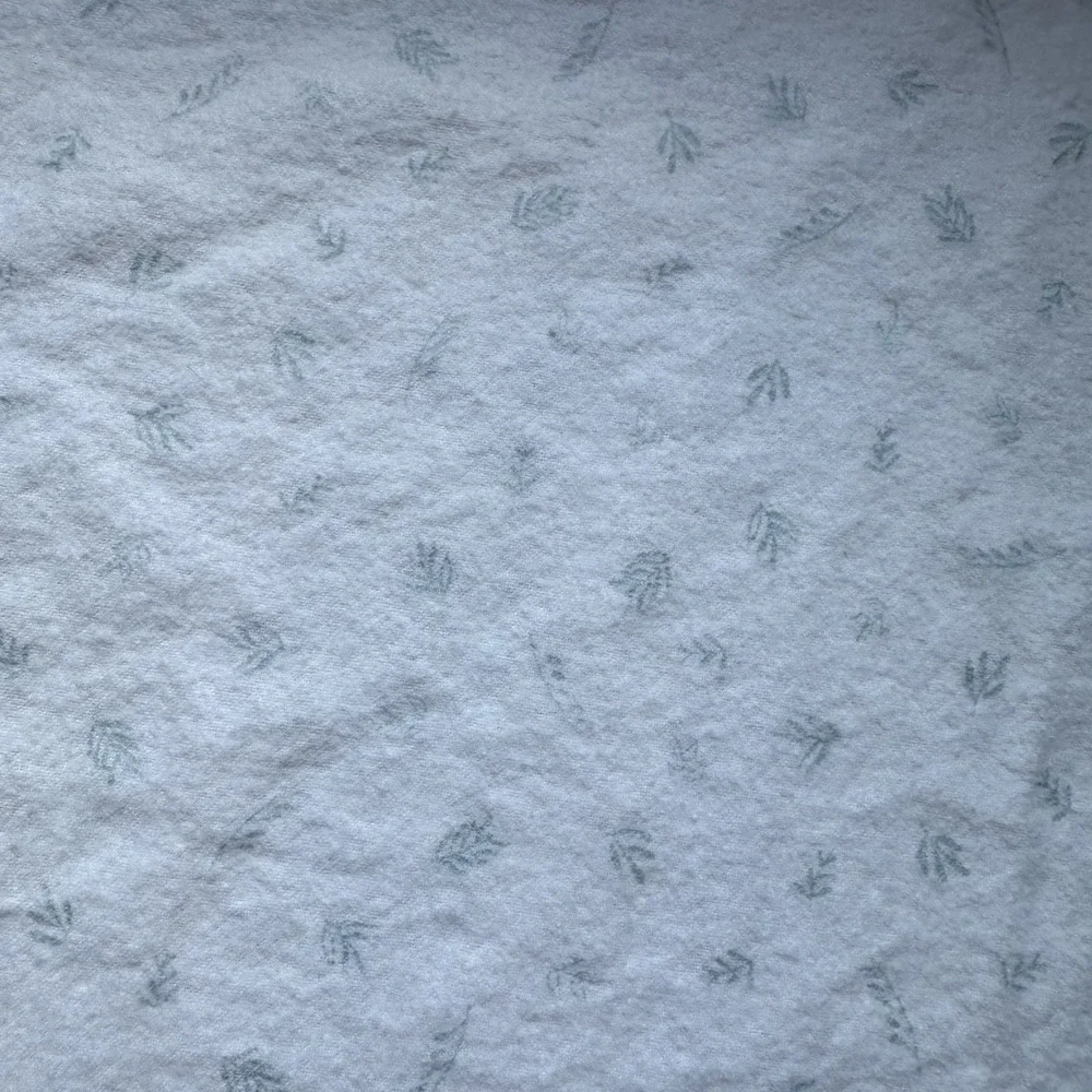 Carter's Baby Receiving Blanket White Blue Fern Leaf Floral 100% Cotton 37 X 27